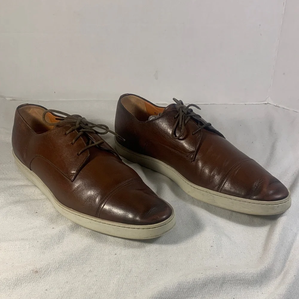 Santoni Doyle Brown Leather Men's Shoes